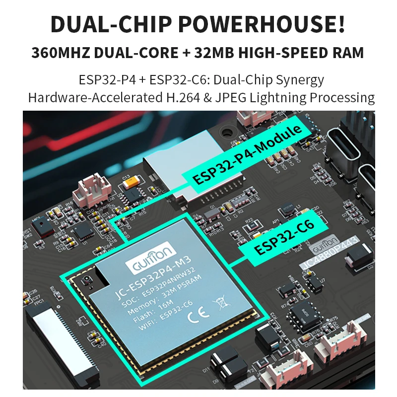 Layar Sentuh Kapasitif IPS 4,3 - Esp32 C6 ulasan dan harga