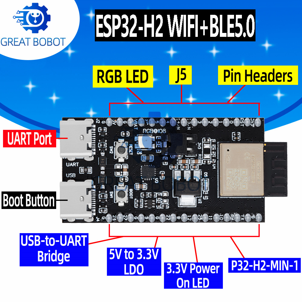 1 ~ 10 Buah ESP32-H2-DevKitM W - Esp32 H2 ulasan dan harga